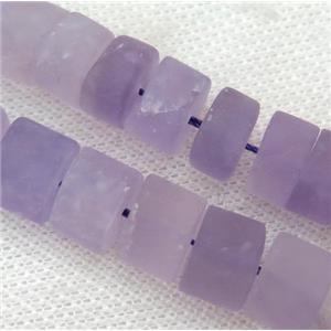 matte Amethyst heishi beads, purple, approx 12mm dia