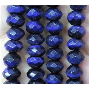 royalblue tiger eye stone beads, faceted rondelle, approx 5x8mm