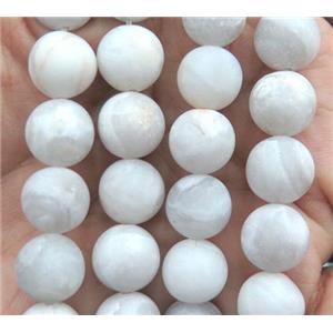 round matte White Crazy Agate Beads, approx 4mm dia