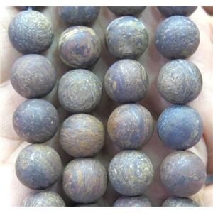 Bronzite bead, matte, round, approx 12mm dia