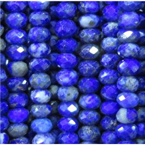 Lapis Lazuli bead, faceted rondelle, blue, approx 2x3mm