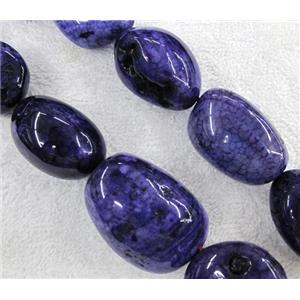 veins agate bead for necklace, freeform, purple, approx 15x20-30x40mm