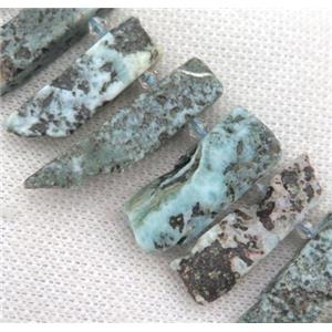 larimar stick beads, blue, approx 12-30mm
