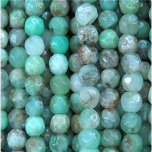 green Australian Chrysoprase bead, faceted round, approx 4mm dia