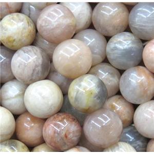 round SunStone Beads, pink, approx 14mm dia