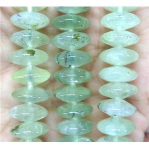 green phrenite beads, rondelle, approx 6x12mm