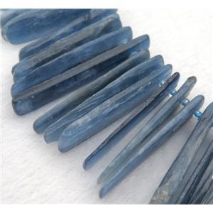 kyanite collar beads, stick, blue, approx 20-40mm