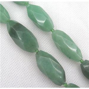 faceted Green Aventurine rice beads, approx 15-40mm