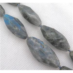 faceted Labradorite rice bead, approx 15-40mm