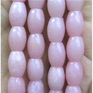 pink Opal Jasper barrel beads, approx 8x12mm