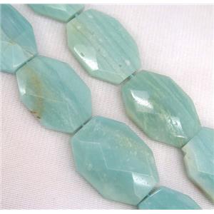 Amazonite bead, nugget, faceted freeform, approx 20-40mm