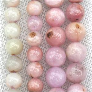 round Kunzite Beads, pink, AB-Grade, approx 8mm dia