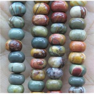 red Picasso Jasper beads, rondelle, approx 2x4mm