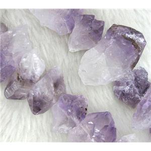 amethyst nugget beads, point, freeform, approx 20-30mm