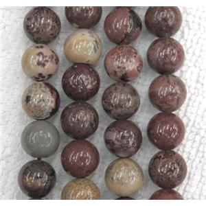round Chinese Chohua Jasper Beads, red, approx 12mm dia