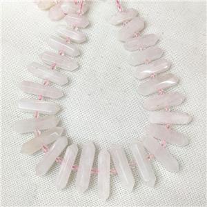 Rose Quartz Bullet Beads, point, pink, approx 9-38mm