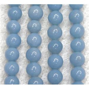 round Angelite Beads, blue, approx 8mm dia