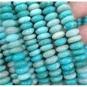 green Amazonite rondelle beads, approx 12mm dia
