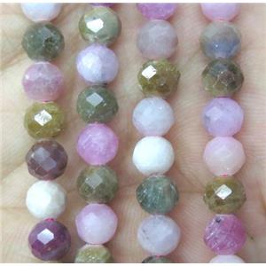 mixed tourmaline beads, faceted round, approx 6mm dia