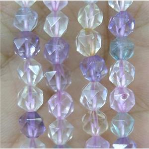 mix gemstone beads, faceted round, approx 8mm dia