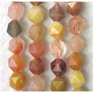 mix gemstone beads ball, faceted round, approx 6mm dia