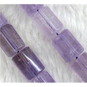amethyst beads, light-purple, faceted tube, approx 10x15mm, 15.5 inches