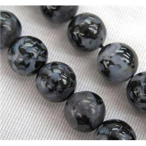 natural black Feldspar jasper beads, round, approx 14mm dia