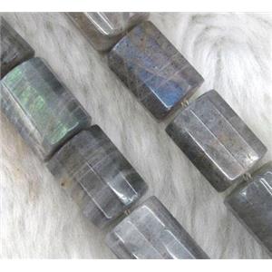 labradorite beads, faceted tube, approx 10x15mm, 15.5 inches