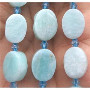 Amazonite oval beads, green, approx 10-16mm