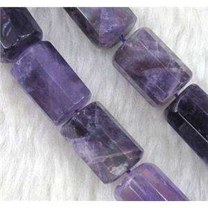 amethyst beads, purple, faceted tube, approx 10x15mm, 15.5 inches