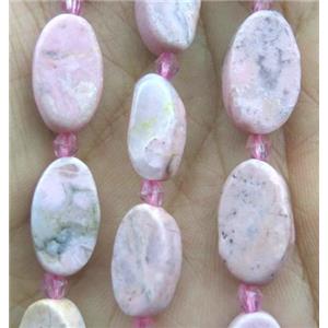Pink Opal Jasper oval beads, matte, approx 10-16mm