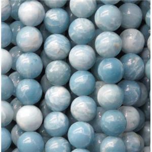 round Chinese Larimar Beads, blue treated, approx 12mm dia