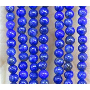 natural round lapis lazuli beads, round, blue, approx 2mm dia