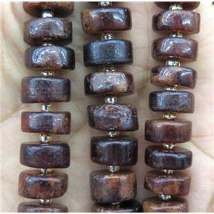 orange Garnet beads, heishi, approx 9-12mm
