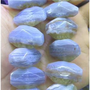 blue lace agate nugget beads, faceted freeform, approx 15-20mm