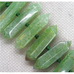 green agate bullet beads, dye, approx 20-40mm