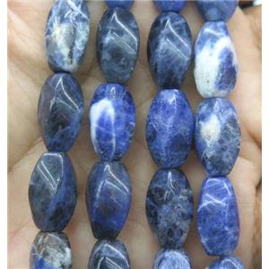 blue Sodalite twist beads, approx 8x16mm