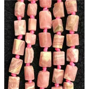 Rhodochrosite nugget beads, pink, freeform chip, approx 6-9mm