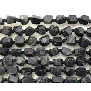 black Tourmaline nugget beads, freeform chip, approx 6-9mm