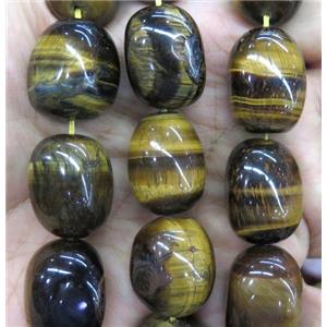 Tiger eye stone nugget beads, freeform, yellow, approx 15-20mm