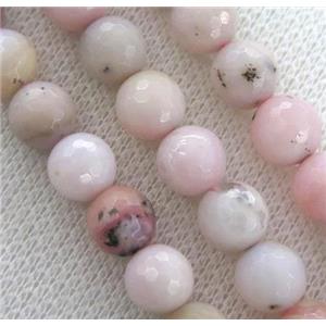pink Opal Stone beads, faceted round, approx 6mm dia