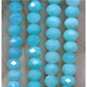 Russian Amazonite beads, A-grade, faceted rondelle, green, approx 2.5x4mm