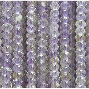 tiny Ametrine beads, faceted rondelle, approx 2x3mm