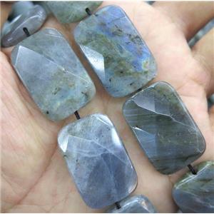 labradorite beads, faceted rectangle, Grade AA, approx 20x30mm