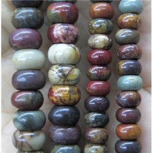 red Picasso Jasper rondelle Beads, approx 8mm dia