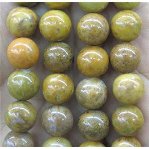 round Orpiment Jasper Beads, yellow, approx 12mm dia