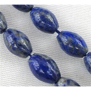 lapis lazuli beads, barrel, blue, approx 8x12mm