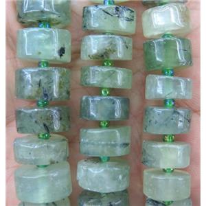 prehnite heishi beads, green, approx 9-12mm