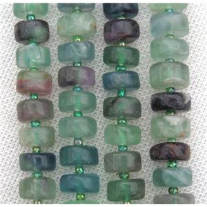 matte green Fluorite heishi beads, disc, approx 9-12mm