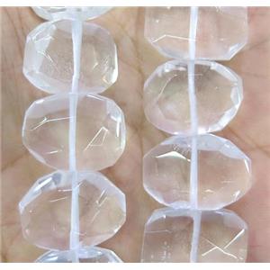 Clear Quartz beads, faceted oval, approx 15-20mm